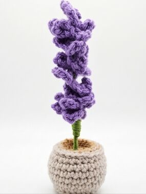 Handmade Lavender Crocheted Plant - Purple